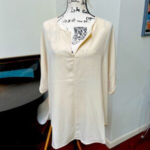 NWOT Zenana Premium Cream VNeck Top. Size 2X